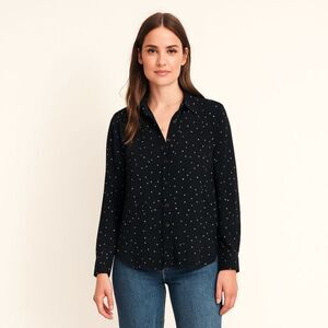 MARINE LAYER Blue Star Cotton Button Up Shirt Top   Women's Size Medium